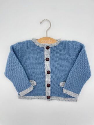 Chaqueta austriaca punto bobo azul antiguo