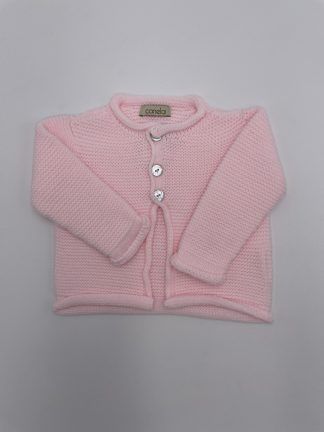 Chaqueta rulito punto bobo rosa bebé