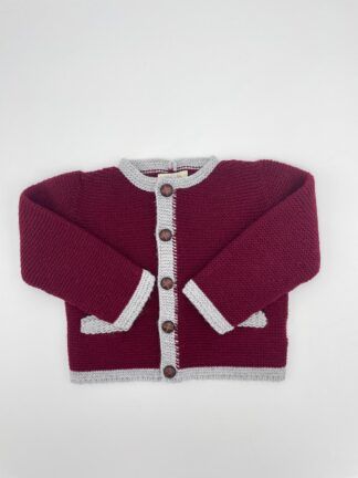 Chaqueta austriaca punto bobo granate