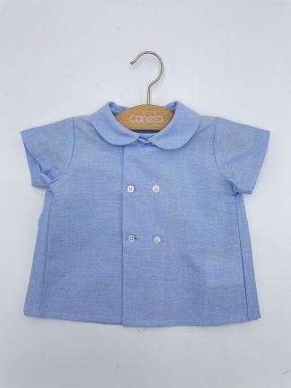 Camisa Tanis doble botonadura Oxford azul