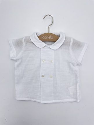 Camisa Tanis doble botonadura boble blanco
