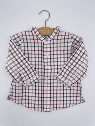 Camisa Maó cuadro granate verde 092