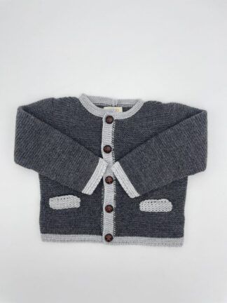 Chaqueta austriaca punto bobo gris moyenne