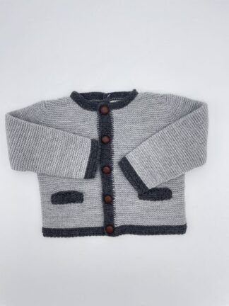 Chaqueta austriaca punto bobo gris claire