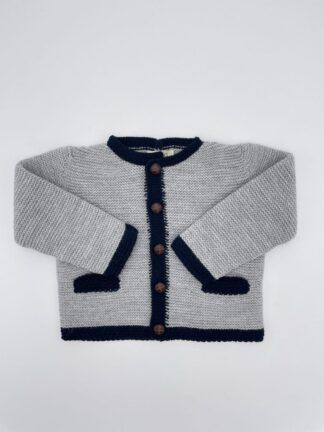 Chaqueta austriaca punto bobo gris marino