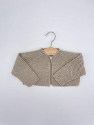 Chaqueta corta punto bobo un botón beige