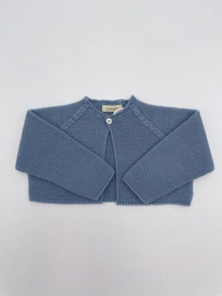 Chaqueta corta punto bobo un botón azul antiguo