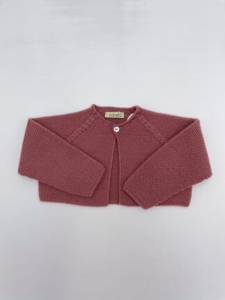 Chaqueta corta punto bobo un botón Marsala