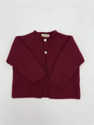 Chaqueta larga Punto bobo dos botones Burdeos