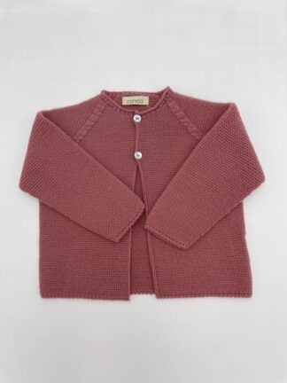 Chaqueta larga Punto bobo dos botones Marsala