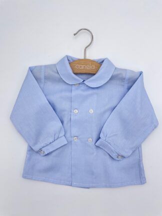 Camisa Tanis doble botonadura Oxford azul