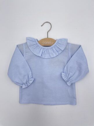 Camisa volante Oxford azul