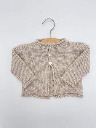 Chaqueta rulito punto bobo beige