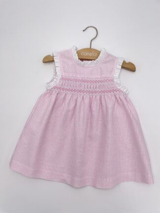 Vestido Las Arenas Oxford raya rosa
