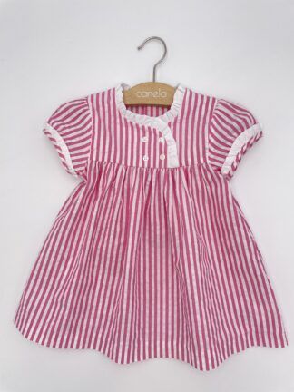 Vestido Laura raya fucsia