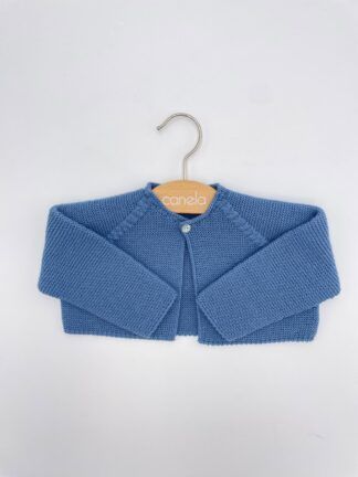 Chaqueta corta punto bobo un botón azul antiguo