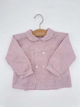 Camisa Tanis doble botonadura raya granate