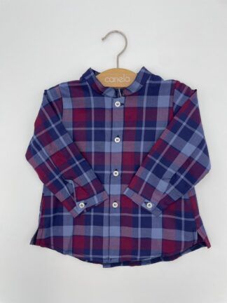 Camisa Maó cuadro granate azul